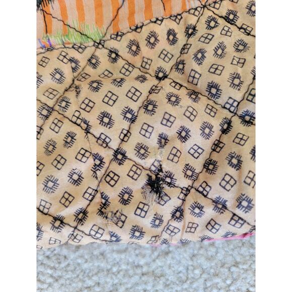 Sacred Threads Silk Quilted Patchwork Artsy Cottage Granola Girl Jacket Size XL - Picture 5 of 7